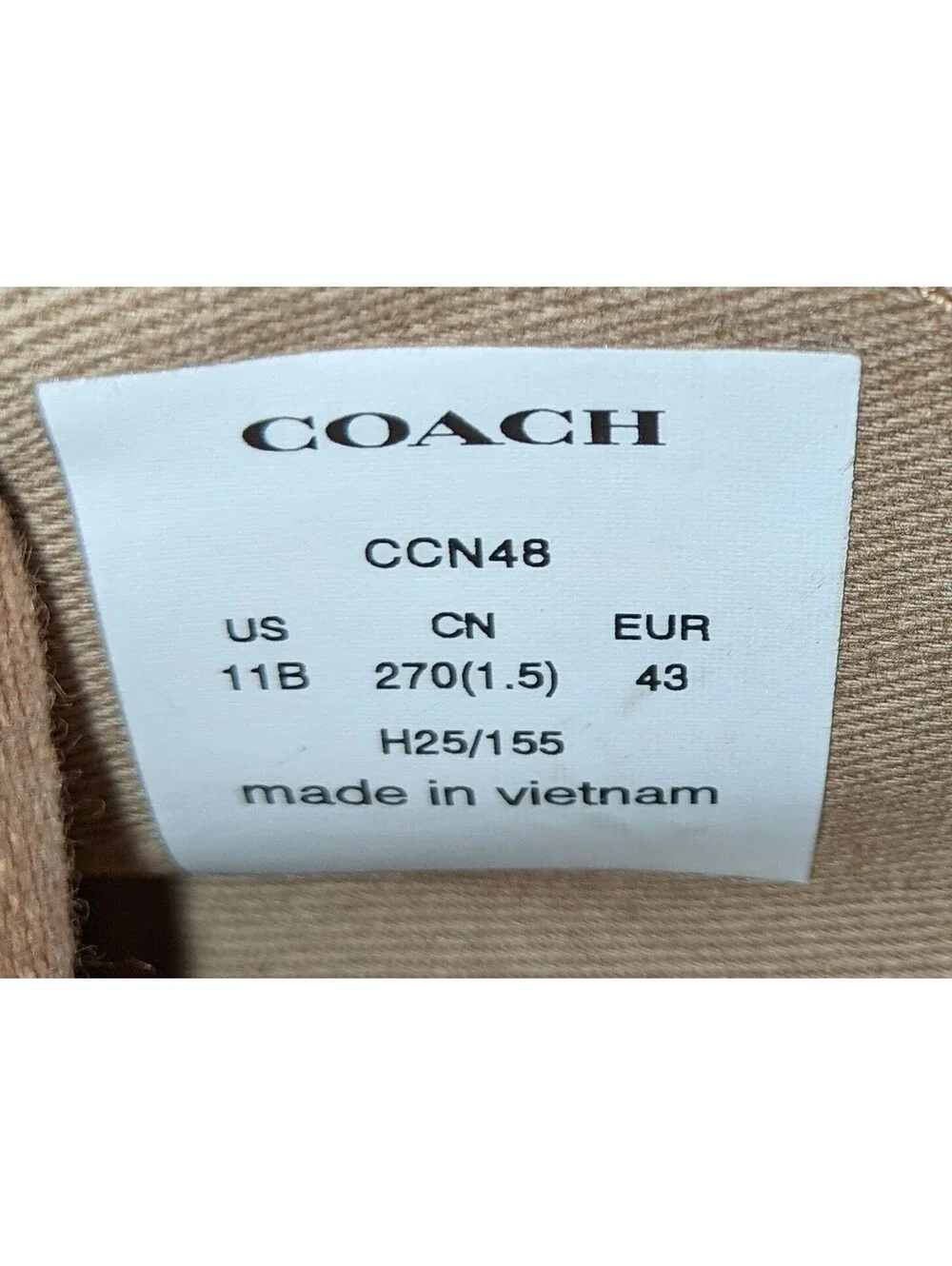 COACH Women's Tan Signature Jacquard Canvas Sneakers Low-Top CCN48 Size 11 B